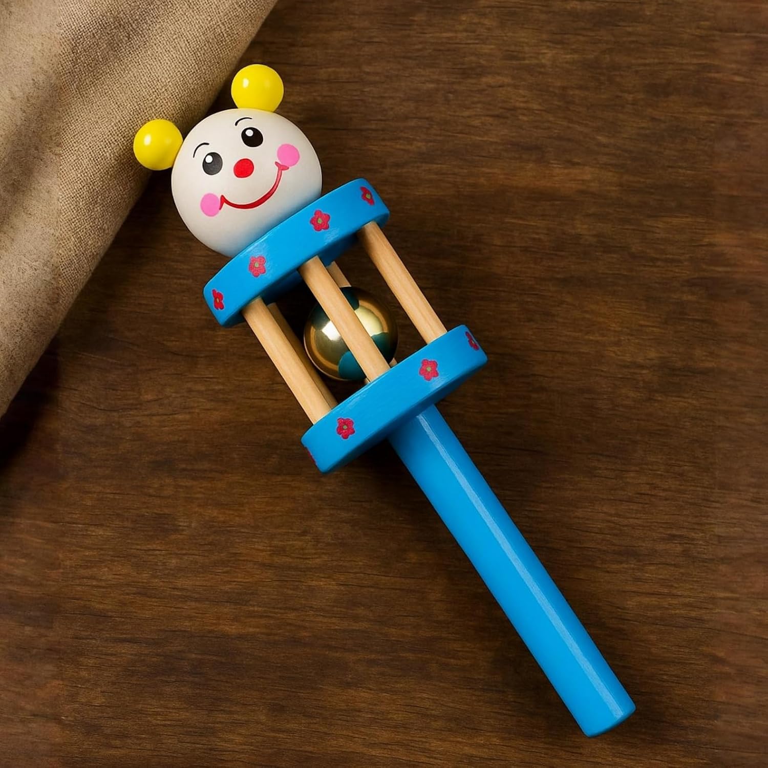 Wooden Toy jhunjhuna Wooden Wooden Non Toxic Colourful Rattle Toys for New Born Baby, Musical Infant Toy, / Dugi Dugi Rattle Sweet Cuddle Infant of JhunJhuna (Toys for kids)