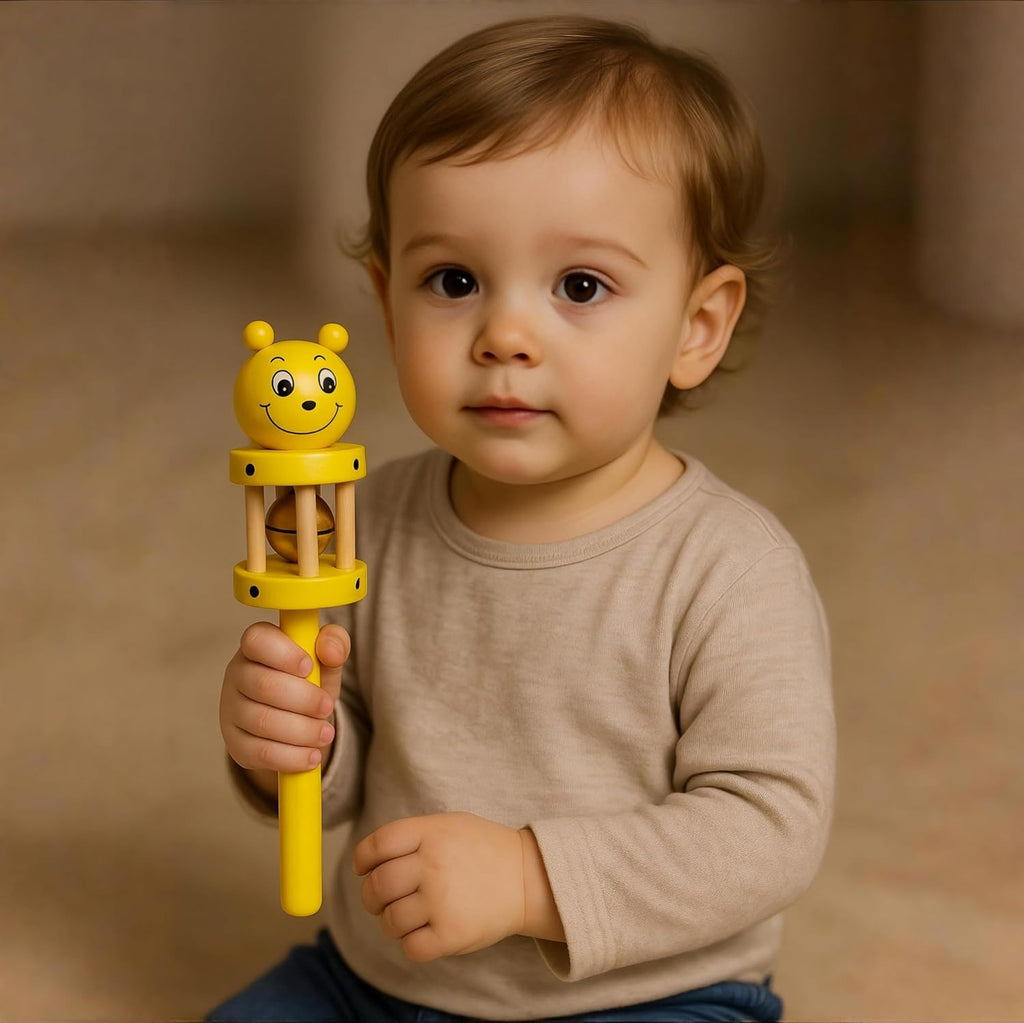 Wooden Toy jhunjhuna Wooden Wooden Non Toxic Colourful Rattle Toys for New Born Baby, Musical Infant Toy, / Dugi Dugi Rattle Sweet Cuddle Infant of JhunJhuna (Toys for kids)