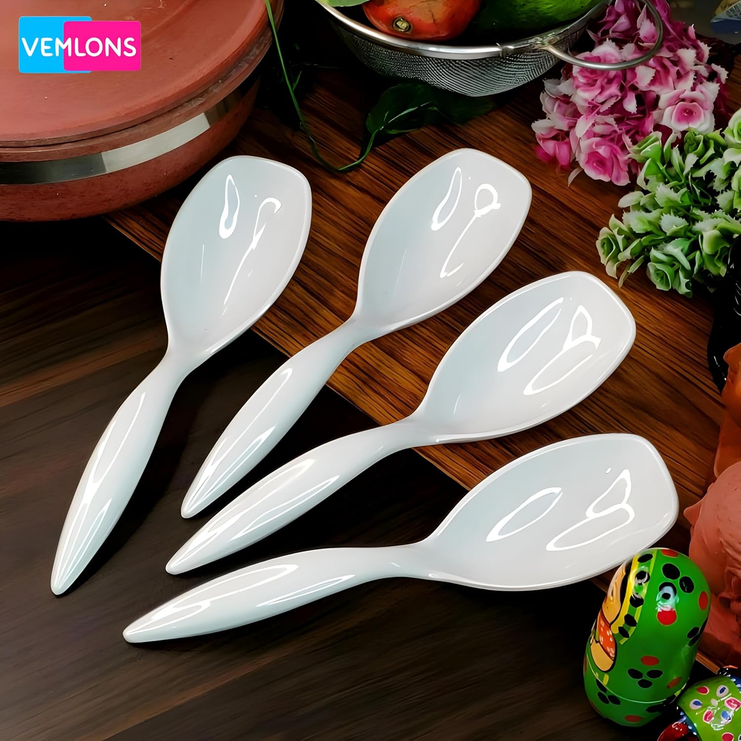 White Serving Spoon